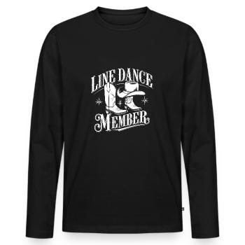 Line Dance Line Dance my hobby member - Men's Premium Organic Long Sleeve Shirt - black - Front - Nico (187cm)