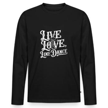 Life Love Line Dance Dancing Dance Sport - Men's Premium Organic Long Sleeve Shirt - black - Front - Nico (187cm)