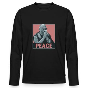 Cadeau du Dalaï Lama - T-shirt manches longues Premium bio Homme - noir - Devant - Nico (187cm)