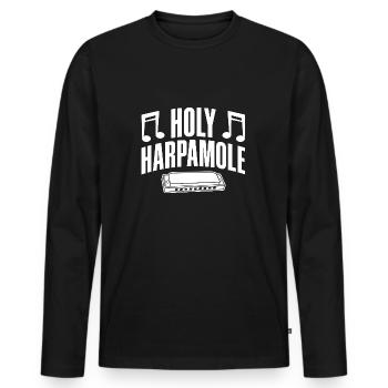 Harmonica Musican Holy Harpamole Harmonica - Männer Premium Bio Langarmshirt - Schwarz - Vorne - Nico (187cm)