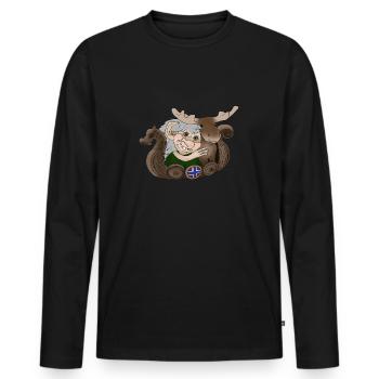 Norvège - Troll et Orignal - T-shirt manches longues Premium bio Homme - noir - Devant - Nico (187cm)