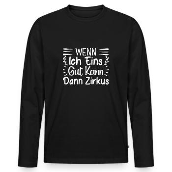 Cirque Ce que je peux faire Artiste de cirque Cadeau - T-shirt manches longues Premium bio Homme - noir - Devant - Nico (187cm)