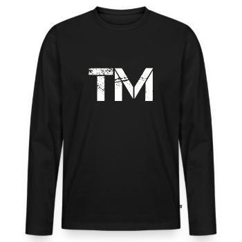 TM Gift Idea Marque de commerce Copyright Marque - T-shirt manches longues Premium bio Homme - noir - Devant - Nico (187cm)
