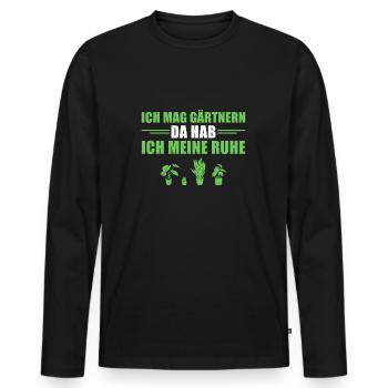 Hobbygärtner Schrebergarten Ich mag Gärtnern - Männer Premium Bio Langarmshirt - Schwarz - Vorne - Nico (187cm)