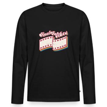 Retro Photographer Vintage Analog Vibes - Männer Premium Bio Langarmshirt - Schwarz - Vorne - Nico (187cm)