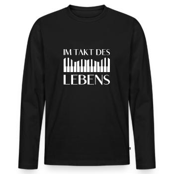 Piano Musicians in the Rhythm of Life Piano - Men's Premium Organic Long Sleeve Shirt - black - Front - Nico (187cm)