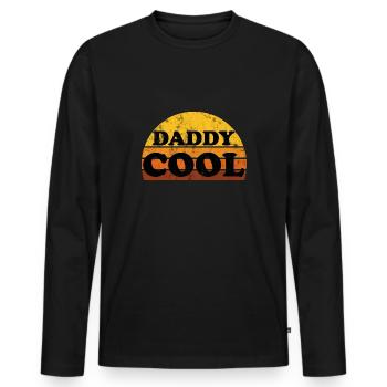 Daddy Cool Father Retro - Men's Premium Organic Long Sleeve Shirt - black - Front - Nico (187cm)