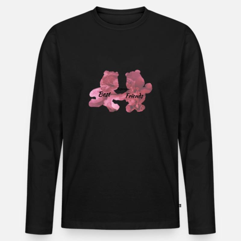 Besten Freunde - Männer Premium Bio Langarmshirt - Schwarz