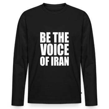 Be the voice of iran - Men's Premium Organic Long Sleeve Shirt - black - Front - Nico (187cm)