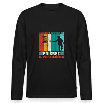 Disc Golf Player Frisbee Player - T-shirt manches longues Premium bio Homme - noir - Devant - Nico (187cm)