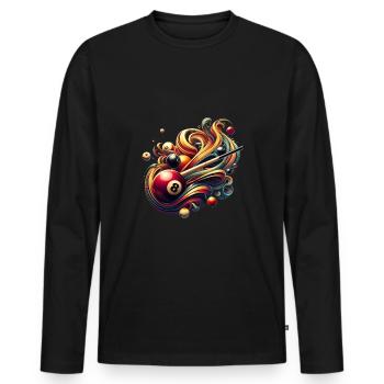 Billard Billardtisch 8er Ball Snooker Queue - Männer Premium Bio Langarmshirt - Schwarz - Vorne - Nico (187cm)