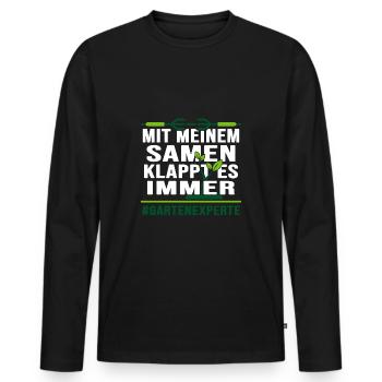 Garten Gartenarbeit Samen Aussaat Pflanzen Gärtner - Männer Premium Bio Langarmshirt - Schwarz - Vorne - Nico (187cm)