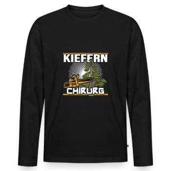 Wald Waldbesitzer Waldarbeiter Kiefern-Chirurg - Männer Premium Bio Langarmshirt - Schwarz - Vorne - Nico (187cm)