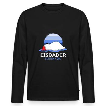 Winterbader Kältetherapie cool Eisbader im Eisbad - Männer Premium Bio Langarmshirt - Schwarz - Vorne - Nico (187cm)