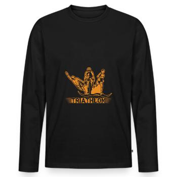 Triathlon - Men's Premium Organic Long Sleeve Shirt - black - Front - Nico (187cm)