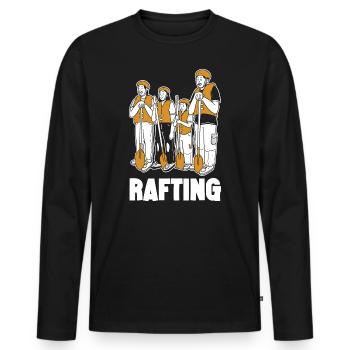 Tenue d’équipe de rafting pour les équipes de navigation de montagne - T-shirt manches longues Premium bio Homme - noir - Devant - Nico (187cm)