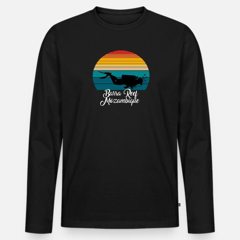 Barra Reef Mozambique Diving - Männer Premium Bio Langarmshirt - Schwarz