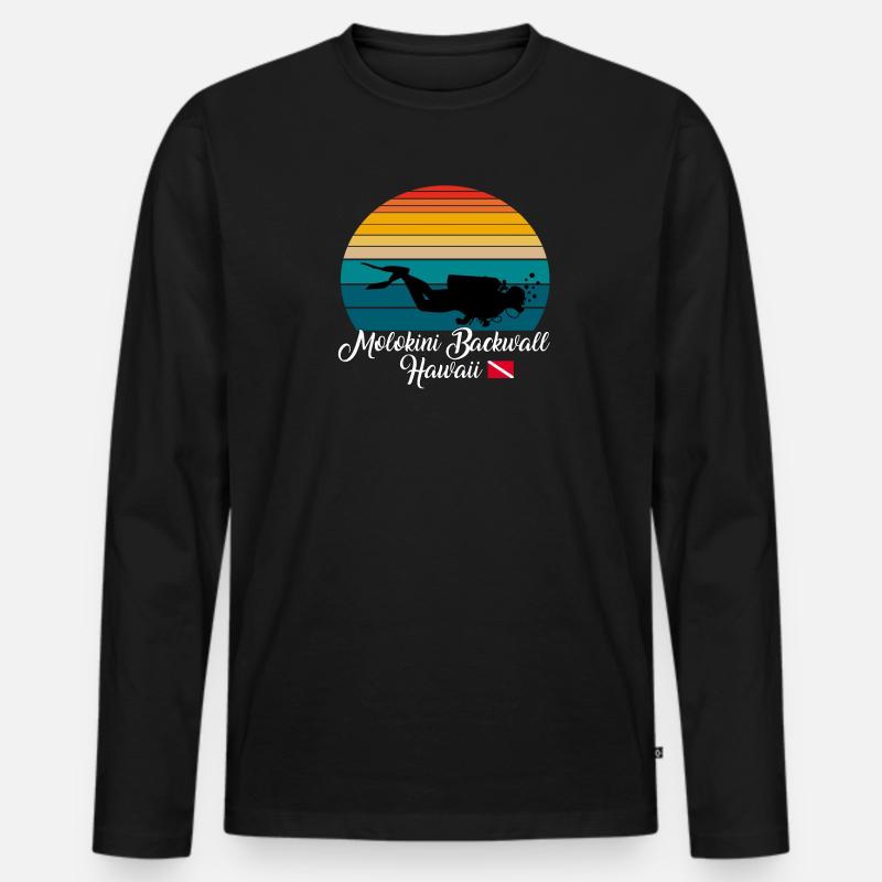 Molokini Backwall Hawaii Diving - Männer Premium Bio Langarmshirt - Schwarz