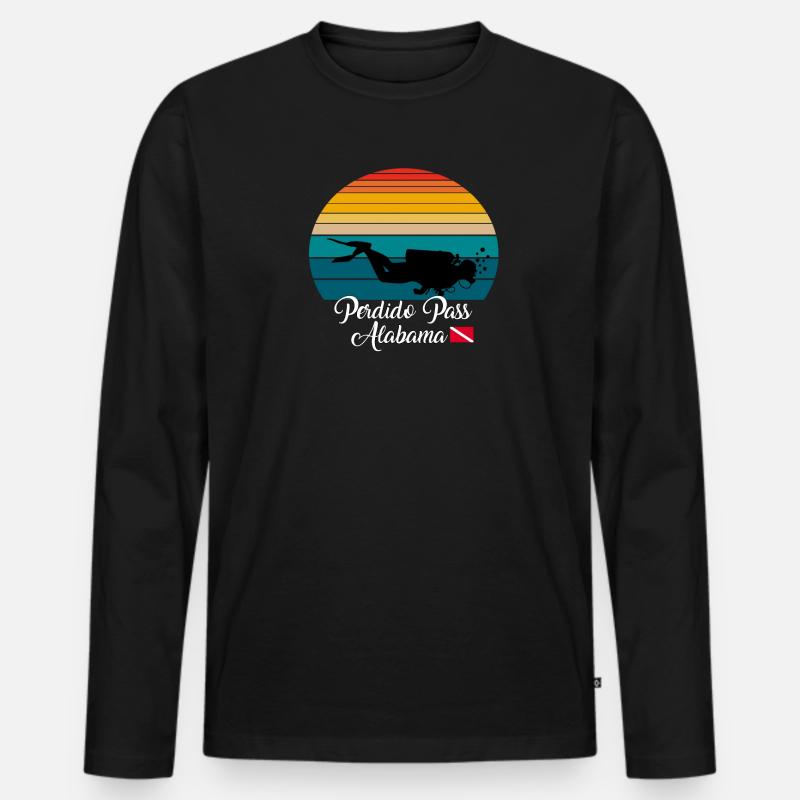 Perdido Pass Alabama Diving - Männer Premium Bio Langarmshirt - Schwarz