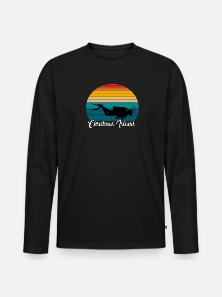Christmas Island Scuba Diving Gift - Men's Premium Organic Long Sleeve Shirt - black