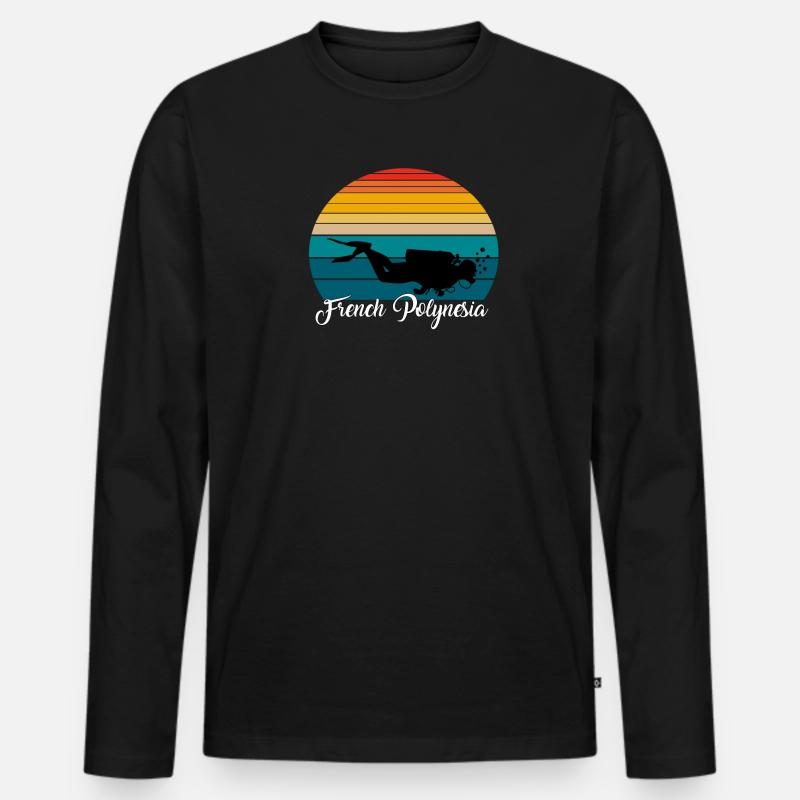French Polynesia Scuba Diving Gift - Männer Premium Bio Langarmshirt - Schwarz