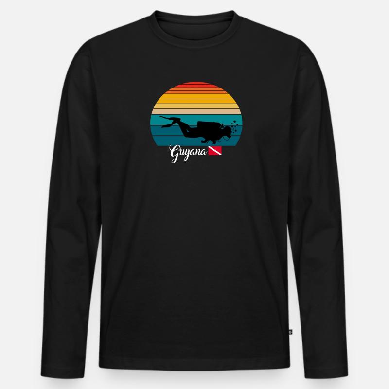 Guyana Scuba Diving Gift - Männer Premium Bio Langarmshirt - Schwarz