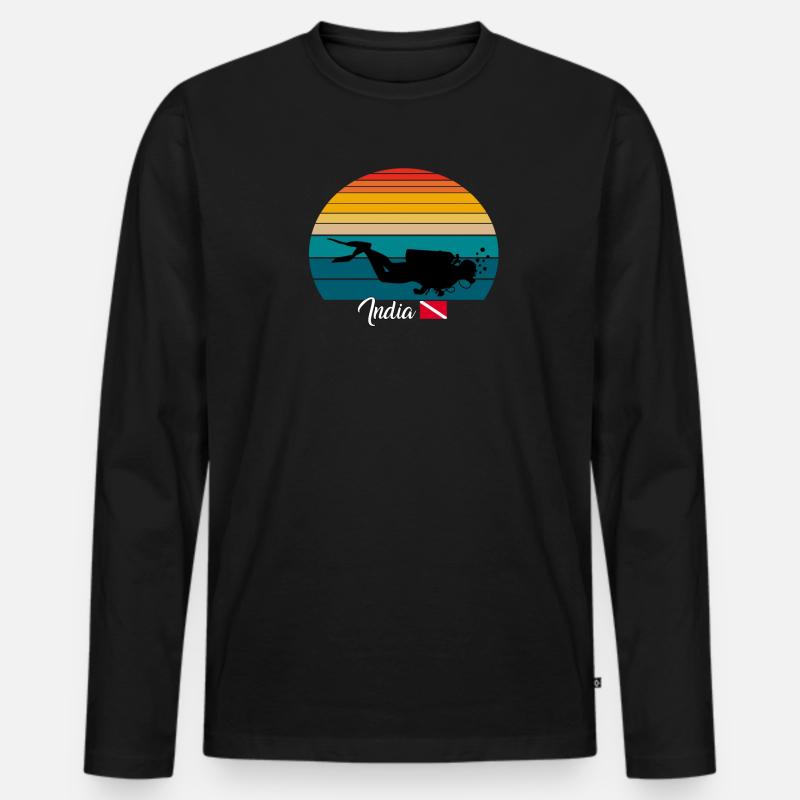 India Scuba Diving Gift - Männer Premium Bio Langarmshirt - Schwarz