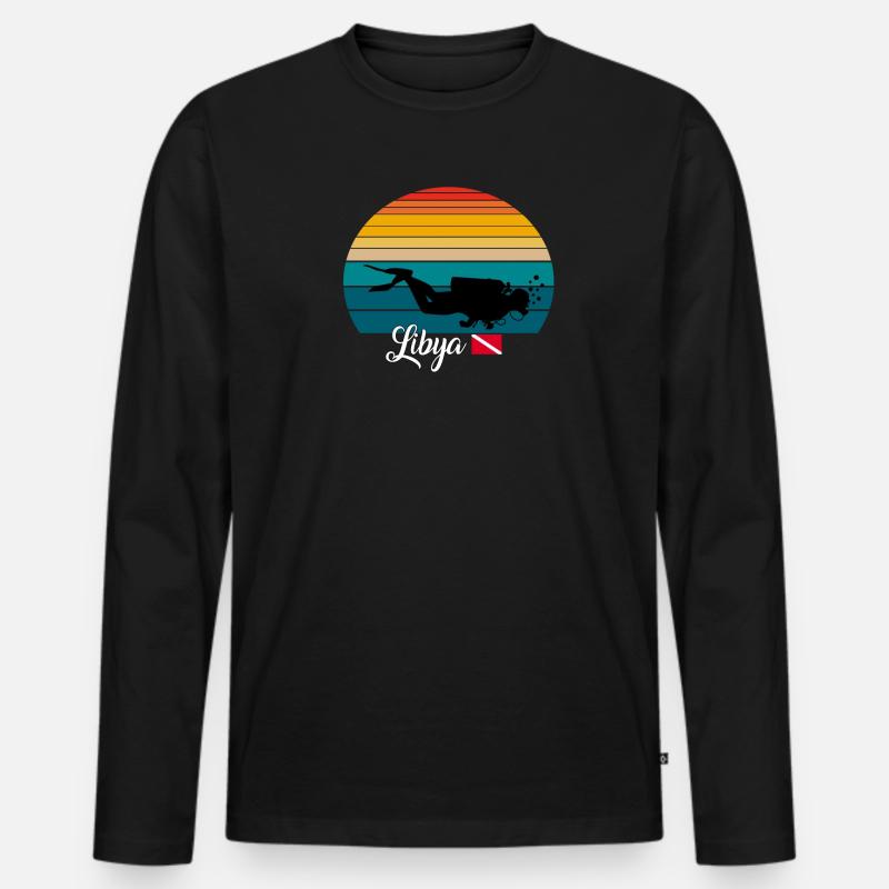 Libya Scuba Diving Gift - Männer Premium Bio Langarmshirt - Schwarz