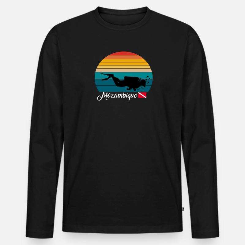 Mozambique Scuba Diving Gift - Männer Premium Bio Langarmshirt - Schwarz