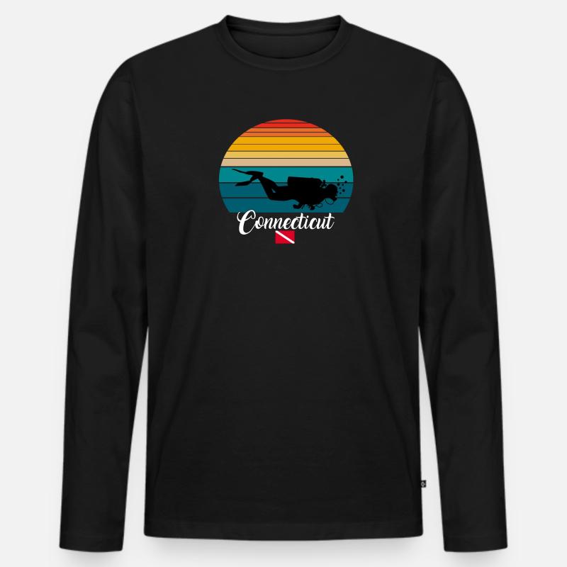 Connecticut Scuba Diving Gift - Männer Premium Bio Langarmshirt - Schwarz