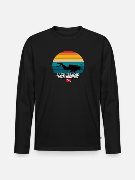 Jack Island US Island Diving - Men's Premium Organic Long Sleeve Shirt - black