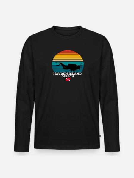 Hayden Island US Island Diving - Men's Premium Organic Long Sleeve Shirt - black