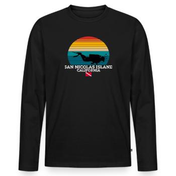 San Nicolas Island US Island Diving - Men's Premium Organic Long Sleeve Shirt - black - Front - Nico (187cm)