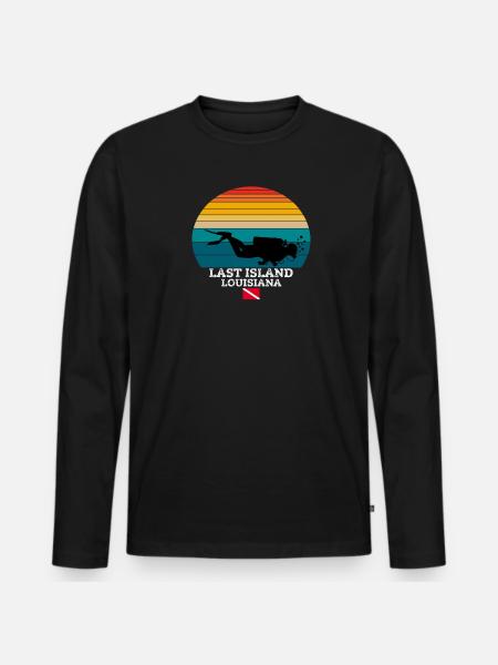 Last Island US Island Diving - Men's Premium Organic Long Sleeve Shirt - black