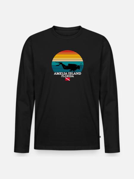 Amelia Island US Island Diving - Men's Premium Organic Long Sleeve Shirt - black