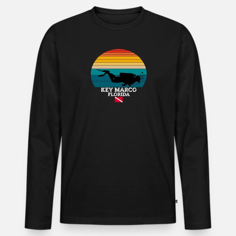 Key Marco US Island Diving - Männer Premium Bio Langarmshirt - Schwarz