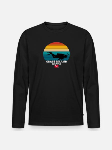 Grass Island US Island Diving - Men's Premium Organic Long Sleeve Shirt - black