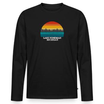 Lac Ponemah Michigan - T-shirt manches longues Premium bio Homme - noir - Devant - Nico (187cm)