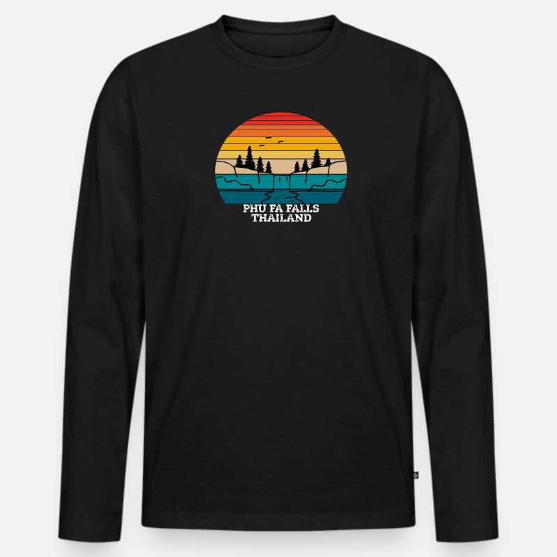 Phu Fa Falls Thailand - Männer Premium Bio Langarmshirt - Schwarz