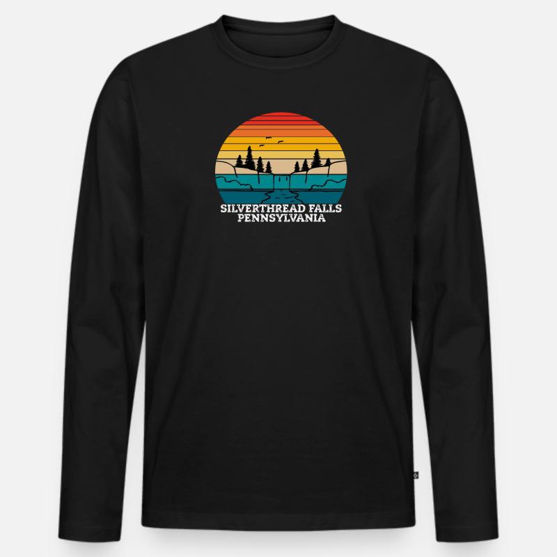 Silverthread Falls Pennsylvania - Männer Premium Bio Langarmshirt - Schwarz