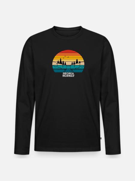 Skorga Norway - Men's Premium Organic Long Sleeve Shirt - black