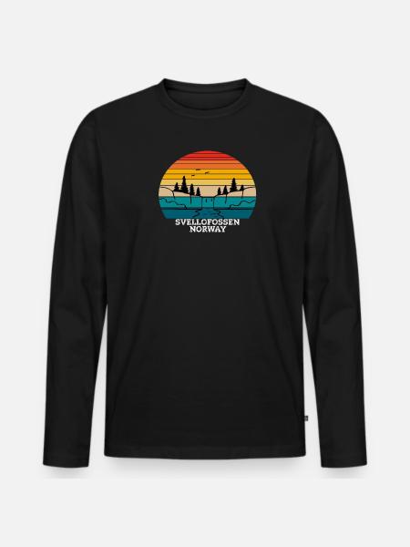 Svellofossen Norway - Männer Premium Bio Langarmshirt - Schwarz