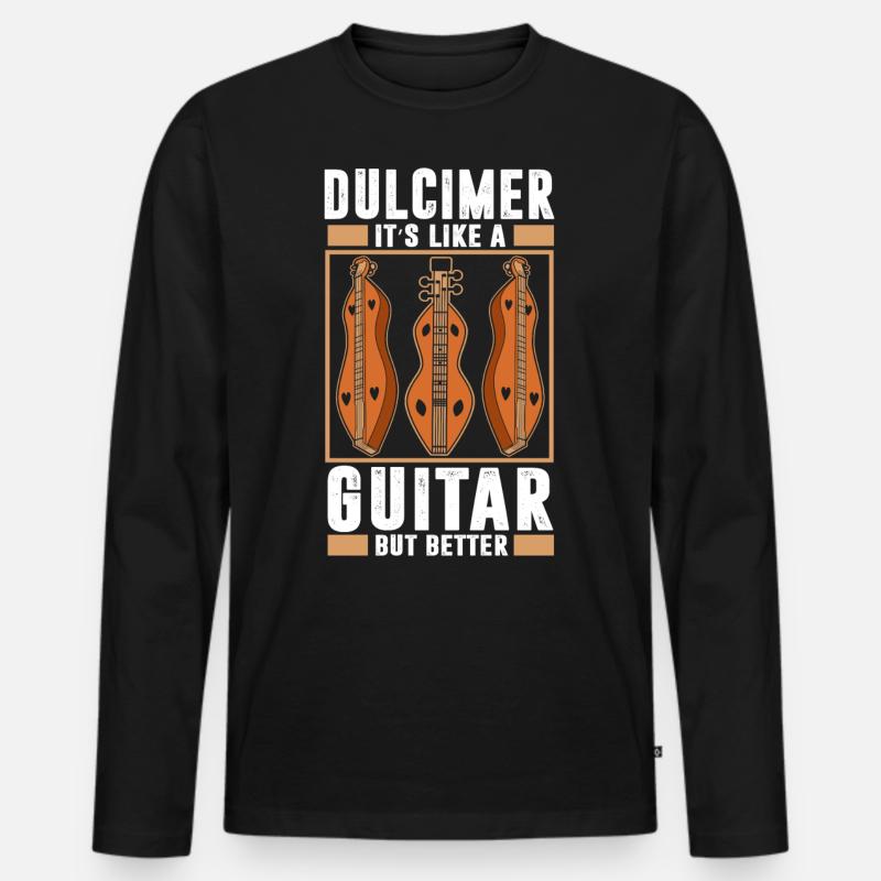 Dulcimer Instrument - Männer Premium Bio Langarmshirt - Schwarz