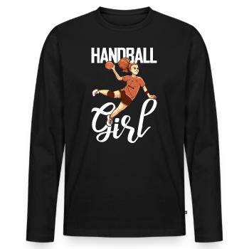 Joueur de handball Handball Outfit Handball Joueur de handball - T-shirt manches longues Premium bio Homme - noir - Devant - Nico (187cm)