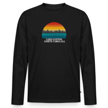 Lac Gaston Caroline du Nord - T-shirt manches longues Premium bio Homme - noir - Devant - Nico (187cm)