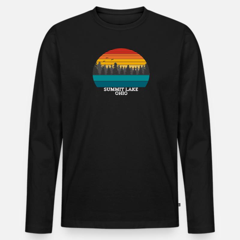 Summit Lake Ohio - Männer Premium Bio Langarmshirt - Schwarz