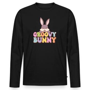 Groovy Bunny - Männer Premium Bio Langarmshirt - Schwarz - Vorne - Nico (187cm)