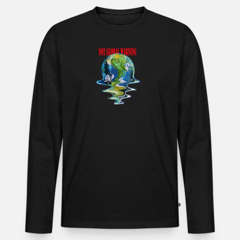 PLANETEN - Männer Premium Bio Langarmshirt - Schwarz