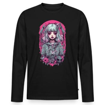 Okkultes Goth Girl Pastel Gothik Design - Männer Premium Bio Langarmshirt - Schwarz - Vorne - Nico (187cm)
