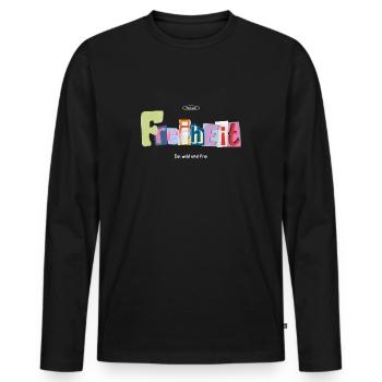 Freiheit Lustige Sprüche Natur T-Shirt - Männer Premium Bio Langarmshirt - Schwarz - Vorne - Nico (187cm)